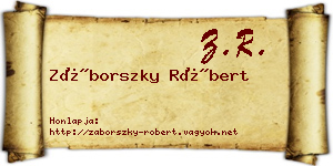 Záborszky Róbert névjegykártya